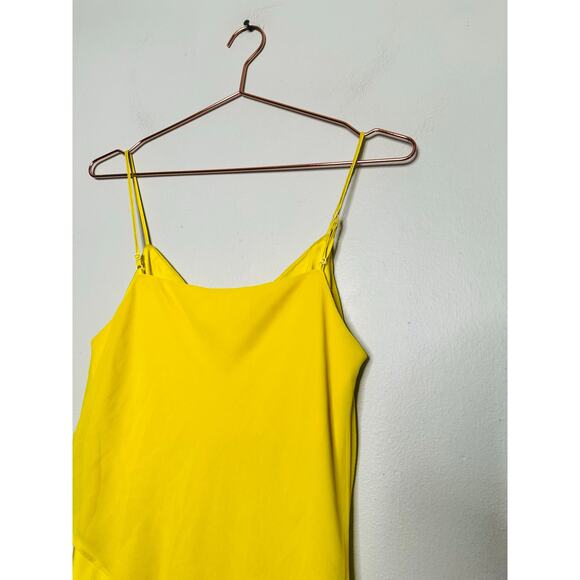 SAUNDERS COLLECTIVE Women's Yellow Lara Slip Satin Cocktail Dress Size 2 - Picture 10 of 12
